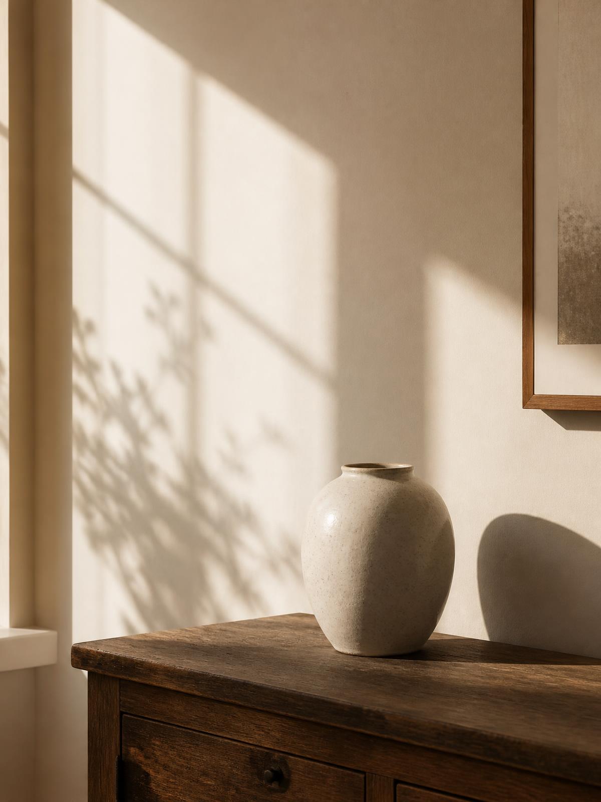 A quiet room in early morning light with an open notebook on a table